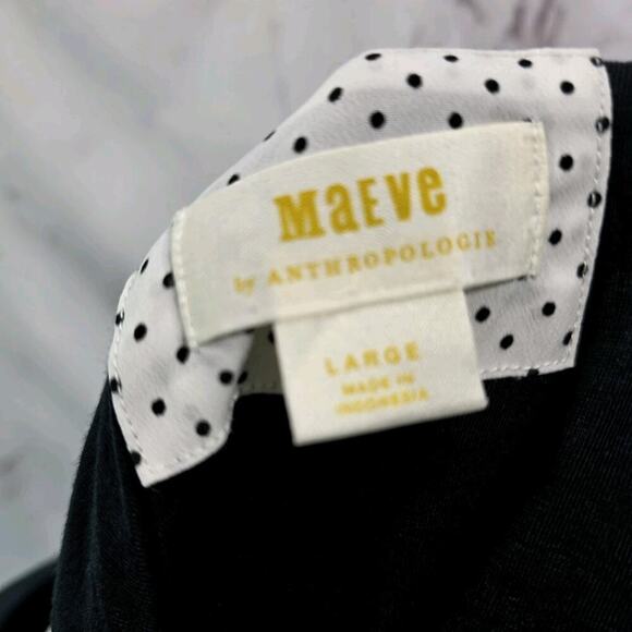 Maeve Dress Womens Large Black White Pinafore Tank Wrap Button Apron - Picture 3 of 14